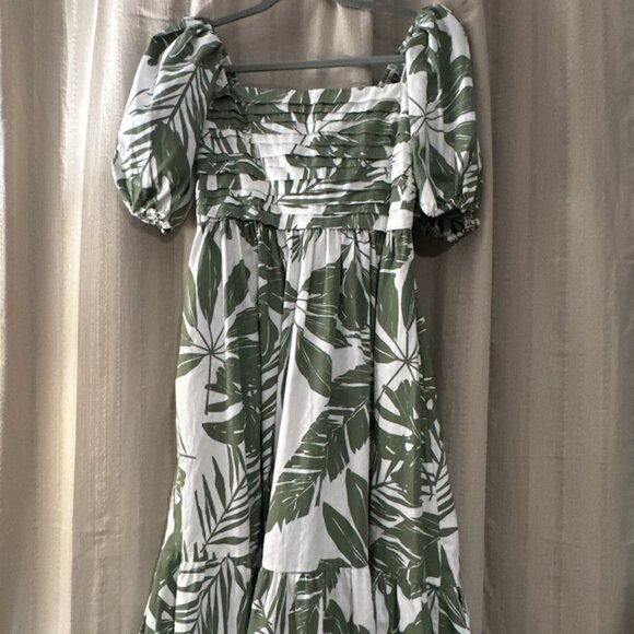 Abercrombie & Fitch Emerson Poplin Puff Seeve Midi Dress (SP) - Picture 3 of 6